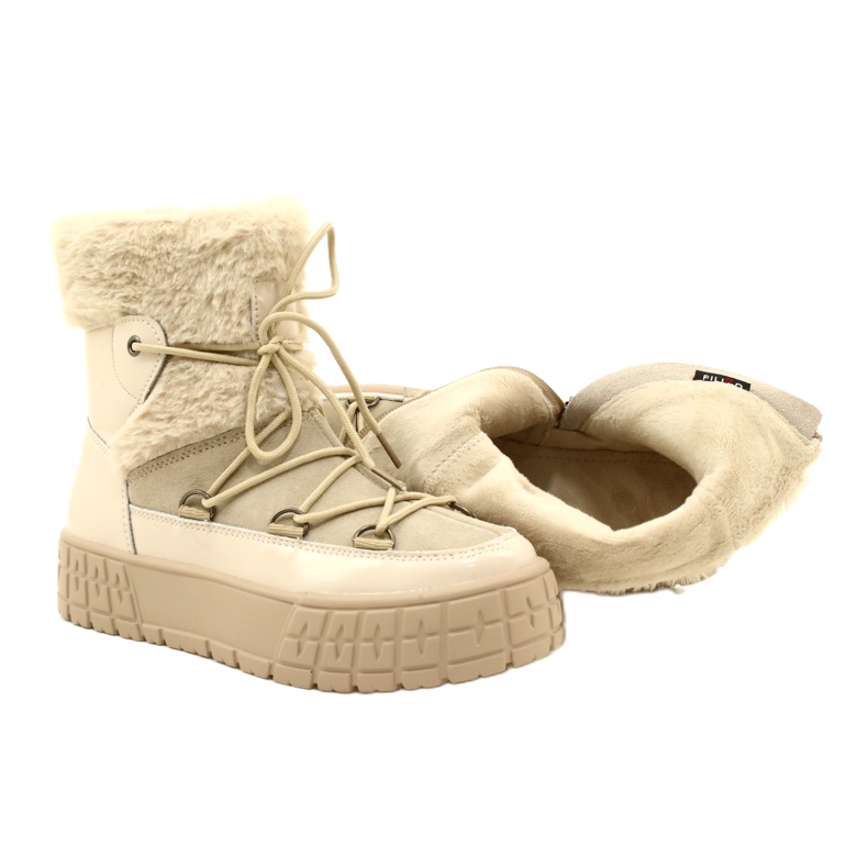 Stivali da neve filippo con pelliccia di pelliccia di pelliccia beige 9
