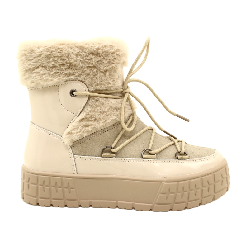 Stivali da neve filippo con pelliccia di pelliccia di pelliccia beige 4