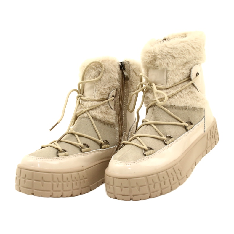 Stivali da neve filippo con pelliccia di pelliccia di pelliccia beige 7