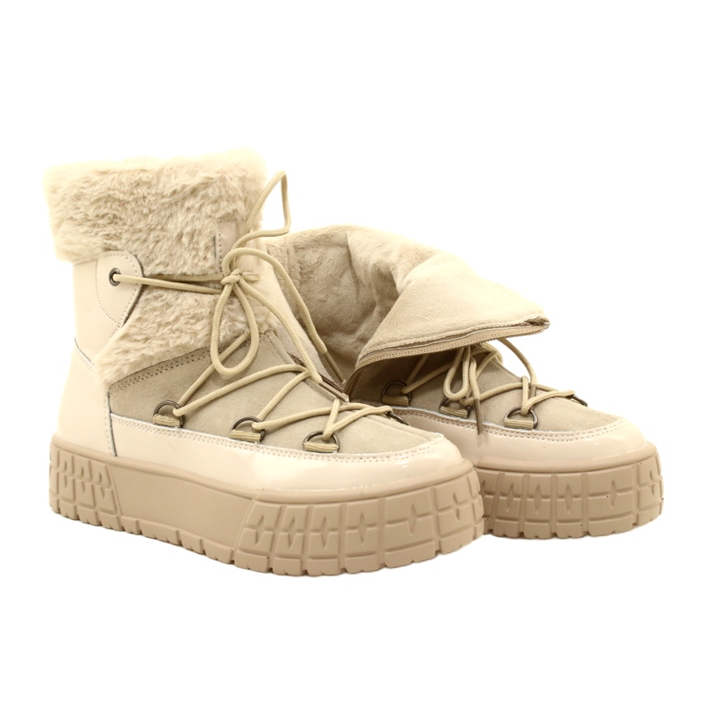 Stivali da neve filippo con pelliccia di pelliccia di pelliccia beige 10