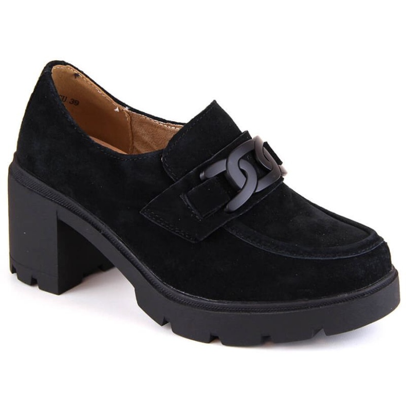 Filippo W PAW474B scarpe con tacco alto e plateau in pelle, nere nero 1