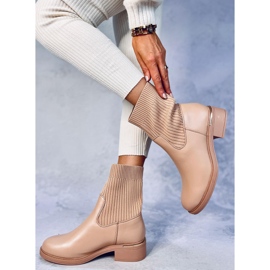 Stivaletti con tomaia a calzino Sendi Nude beige 2