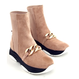 Stivaletti a calzino con catena Simma LT.KHAKI beige 1