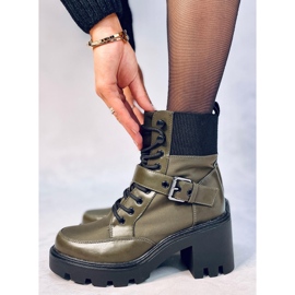 Stivali stringati con tacco Brooks DK.GREEN verde 2