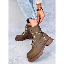 Stivali stringati di Lohan Khaki marrone 2