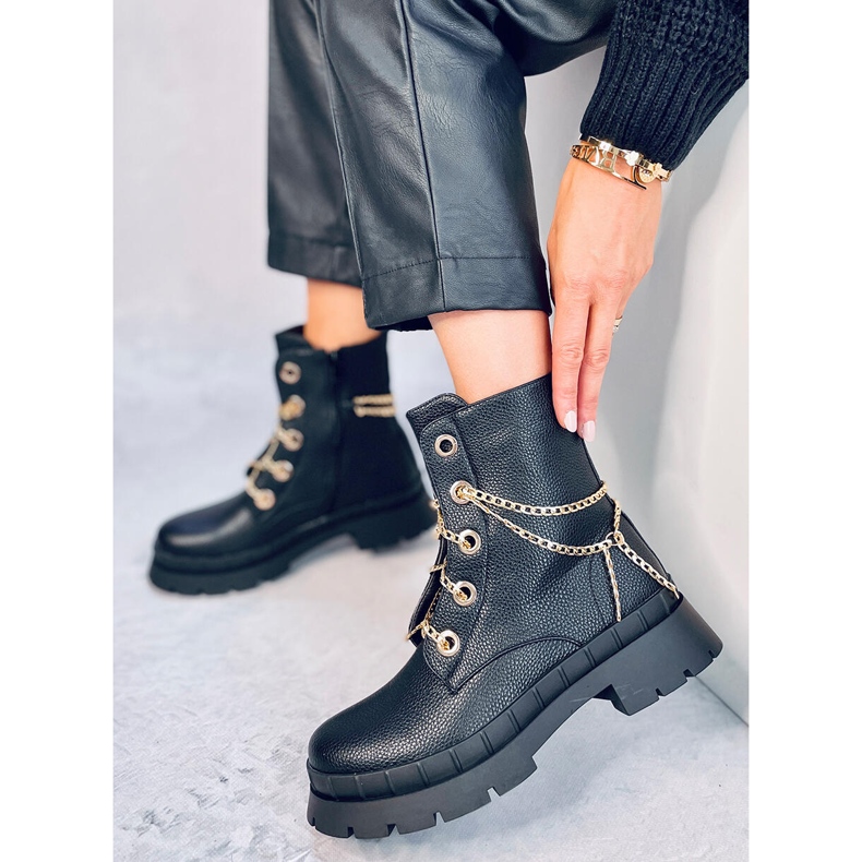 Stivali stringati di Lohan Black nero 2