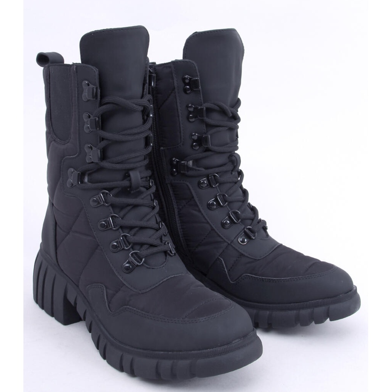 Stivali gioiello in nylon nero 1