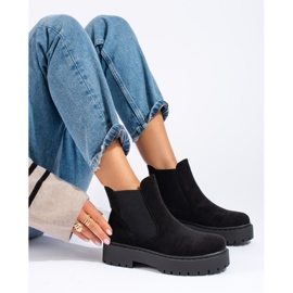 Stivaletti Shelovet Chelsea da donna in camoscio nero 1
