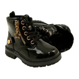 Miss Stivali da ragazza in vernice, stella 23DZ23-6593, neri nero 6