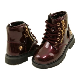 Miss Stivali da bambina, vernice, stella 23DZ23-6593, bordeaux rosso 4