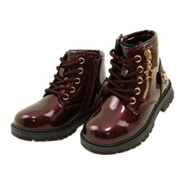 Miss Stivali da bambina, vernice, stella 23DZ23-6593, bordeaux rosso 3
