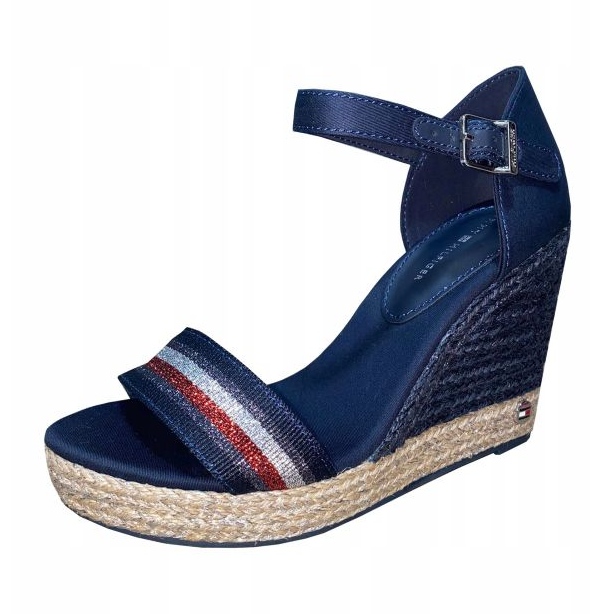 Tommy Hilfiger Sandalo con zeppa alta in grosgrain FW0FW05254 blu 1