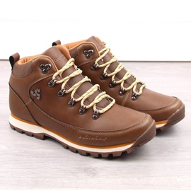 Scarpe da trekking da uomo in pelle marrone scuro Bustagrip 1