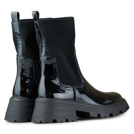 Scarpe da lavoro in vernice nera con tomaia flessibile nero 1