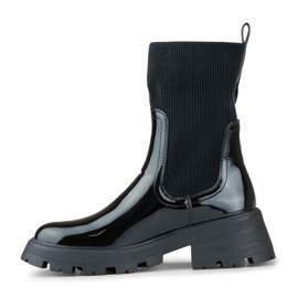 Scarpe da lavoro in vernice nera con tomaia flessibile nero 2