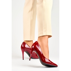 Tacchi a spillo da donna in vernice rossa rosso 2