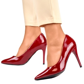 Tacchi a spillo da donna in vernice rossa rosso 1