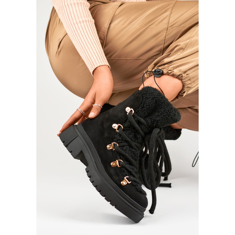 Doposci da donna in pelliccia nera nero 1