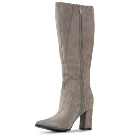 Stivali da donna al ginocchio beige 1