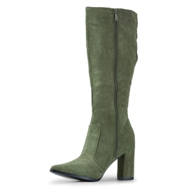Stivali al ginocchio da donna color oliva verde 1
