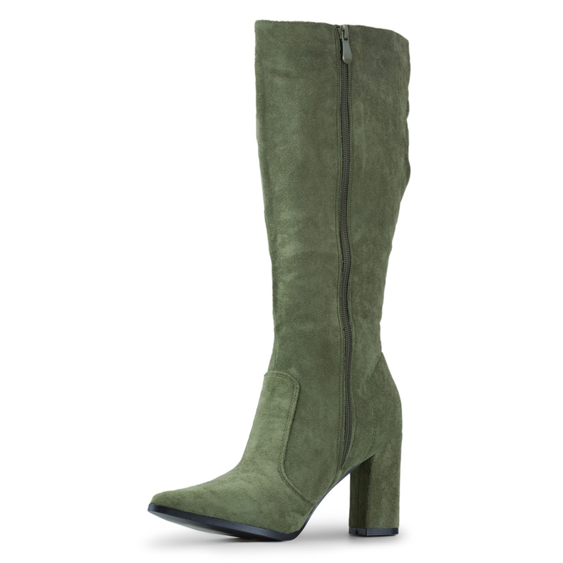 Stivali al ginocchio da donna color oliva verde 1