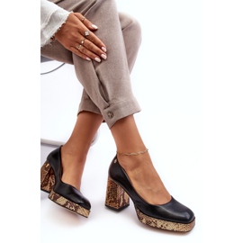 Pompe in pelle da donna Laura Messi 2599 Nero 3