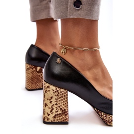 Pompe in pelle da donna Laura Messi 2599 Nero 2