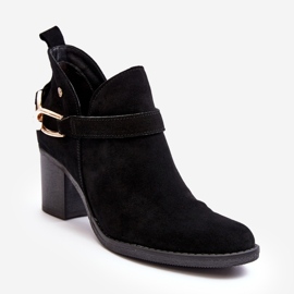 Stivali con tacco alto in pelle scamosciata da donna Maciejka 06247-01 Nero 1