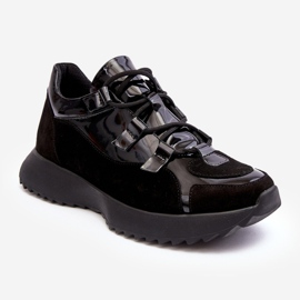 Scarpe Sportive da Donna in Pelle Verniciata M01/2 Zazoo Nere nero 1