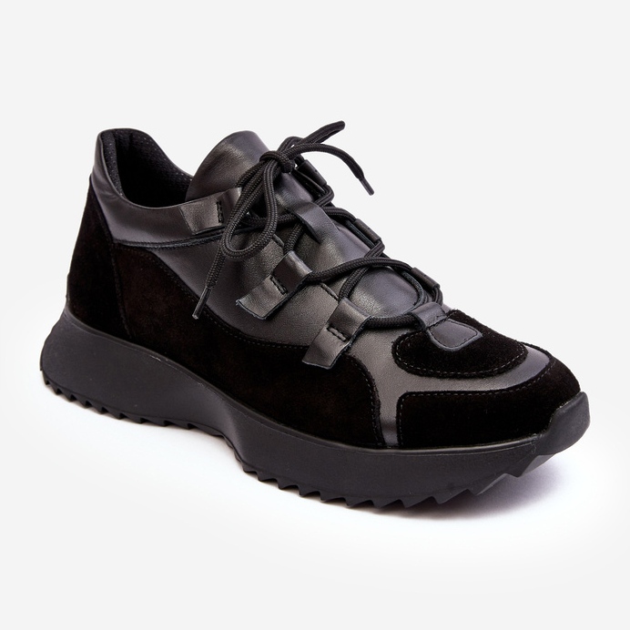 Scarpe Sportive da Donna in Pelle M01/2 Zazoo Nere nero 1