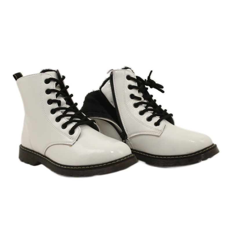 Miss Stivali da ragazza Stivali verniciati bianchi 20dz23-3216 bianco 4