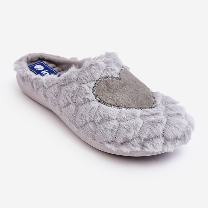Scarpe da casa in pelliccia da donna Pantofole Inblu EC000099 Grigio 1