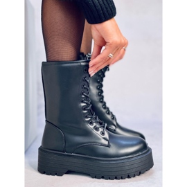 Stivali stringati su suola alta Rage Black nero 2