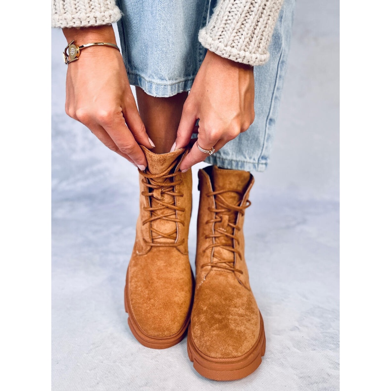 Zoe Camel lavoratrici allacciate marrone 2