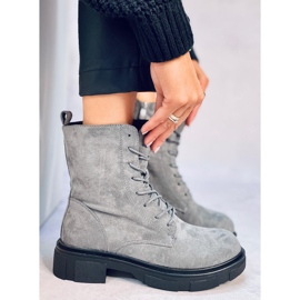 Stivali stringati in camoscio Lavey Grey grigio 2