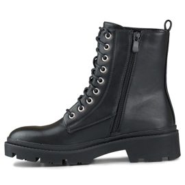 Operai rock da donna realizzati in ecopelle nero 2