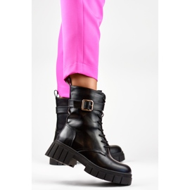 Eleganti scarpe da lavoro da donna nere con suola spessa nero 1