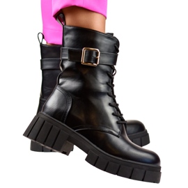 Eleganti scarpe da lavoro da donna nere con suola spessa nero 2