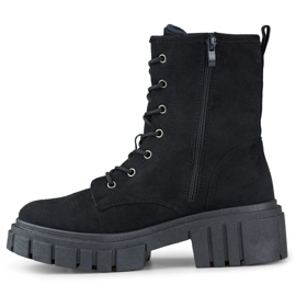 Stivaletti da donna stringati in camoscio nero 2