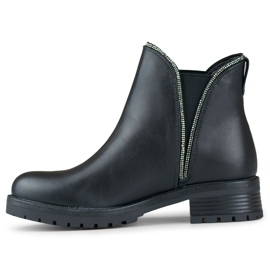 Stivaletti Chelsea da donna con tomaia elastica decorativa nero 2