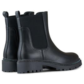 Stivaletti Chelsea neri da donna realizzati in ecopelle con suola decorativa nero 1