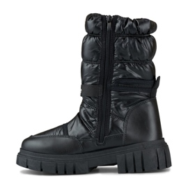 Calde scarpe alte da donna con suola spessa nero 2