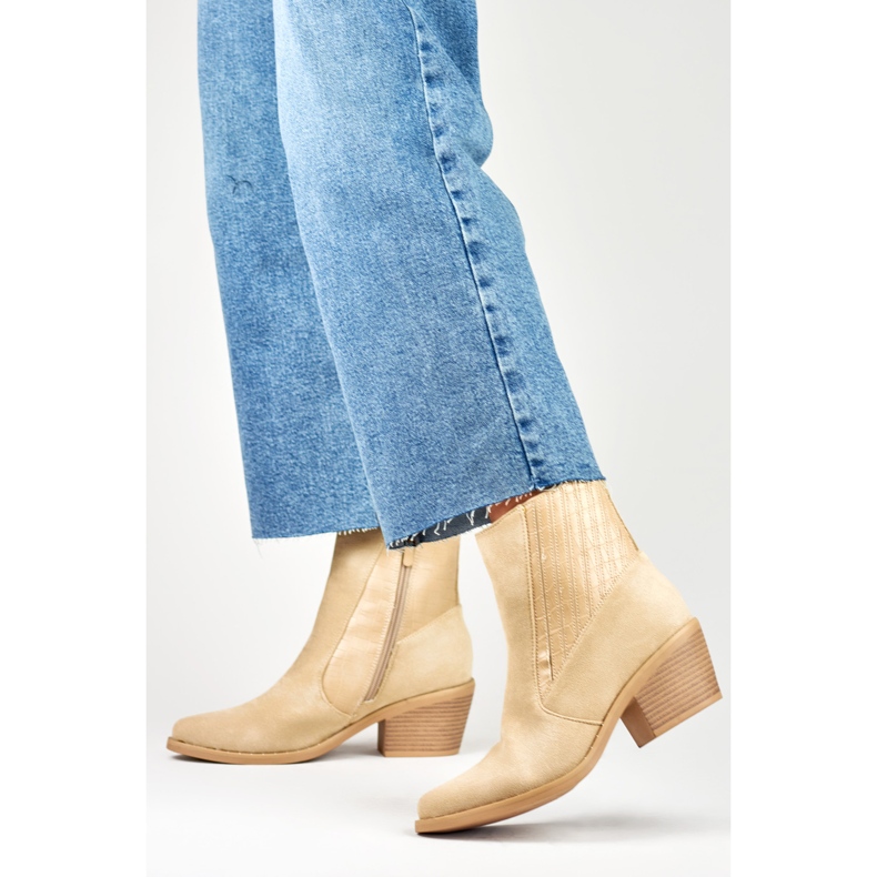 Stivali da cowboy beige da donna 2