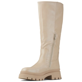 Stivali beige con tomaia ampia 1