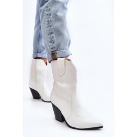 Stivali Cowboy con Tacco Alto da Donna Bianco Melaitia 1