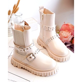 Stivaletti beige con cerniera da ragazza di Adeneia 2