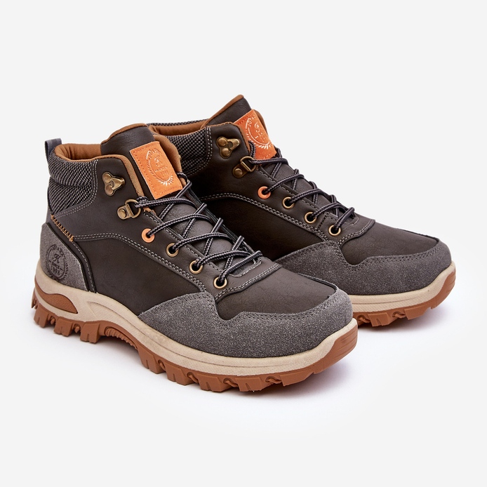 Scarpe da trekking stringate Trapper da uomo grigie Salomene grigio 1
