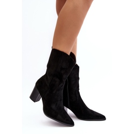 Stivali da cowboy da donna con tacco alto neri Danell nero 1