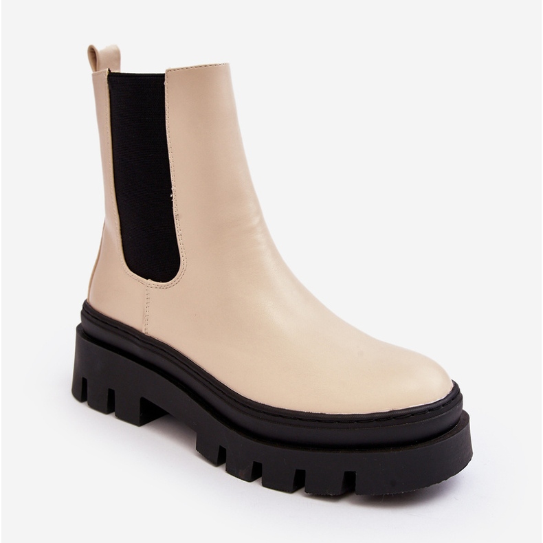 Vinceza Stivali da lavoro in pelle Beige Loretta 2