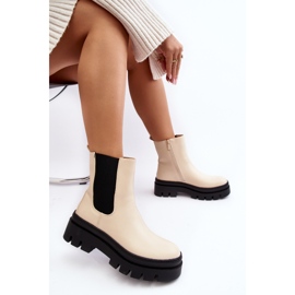 Vinceza Stivali da lavoro in pelle Beige Loretta 1